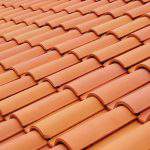 New roof with ceramic tiles closeup